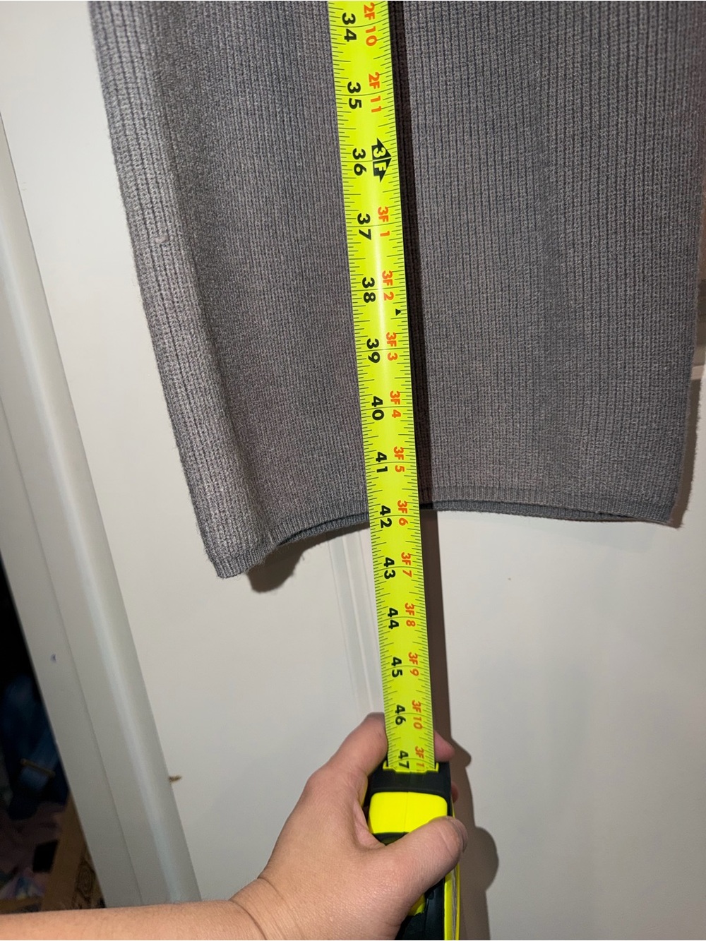 Gray Ribbed Wide-Leg Knit Pants - Picture 6 of 6